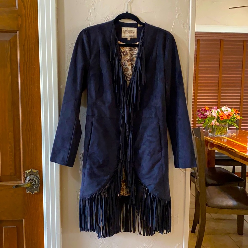 Black fringe jacket by Powder River Outfitters